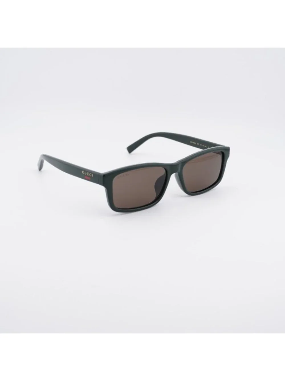 Gucci GG1986SA 003 Sunglasses Green Rectangle Frame, Brown Lenses